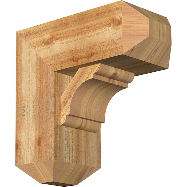 Ekena Millwork Olympic Craftsman Rough Sawn Bracket w/ Offset Brace, Western Red Cedar, 8"W x 18"D x 18"H BKT0806X18X18OLY04RWR - main
